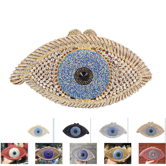 Handmade Crystal Evil Eye Purse