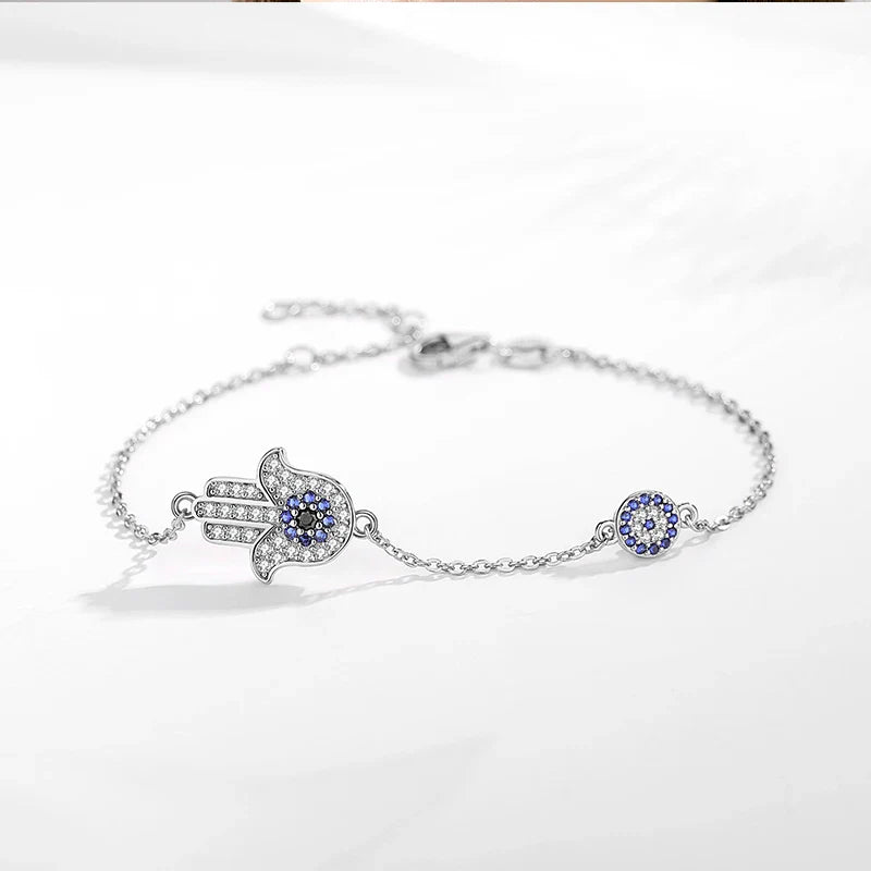 Hamsa & Evil Eye Bracelet - Yellow Gold