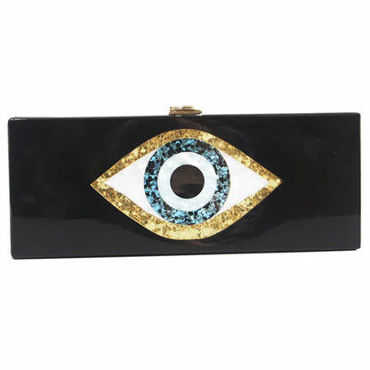 Handmade Pearl White Evil Eye Clutch Purse