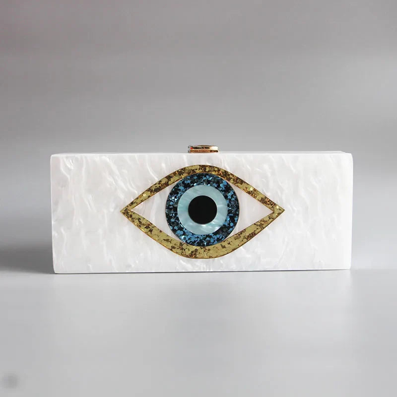 Handmade Black Evil Eye Clutch Purse