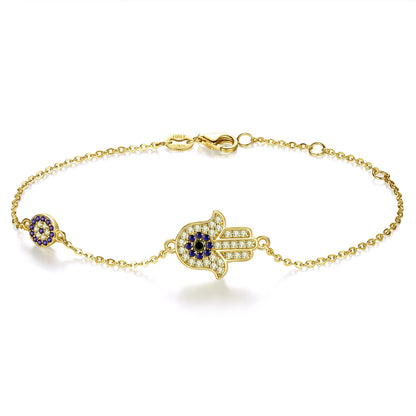 Hamsa & Evil Eye Bracelet - Rose Gold