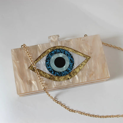 Handmade Pearlescent Evil Eye Handbag