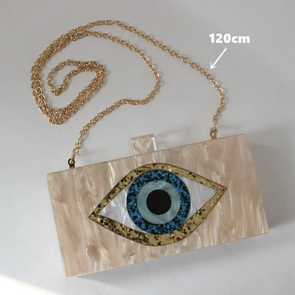 Handmade Pearlescent Evil Eye Handbag