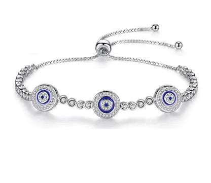 Evil Eye Crystal Bracelet- Gold 925 Silver