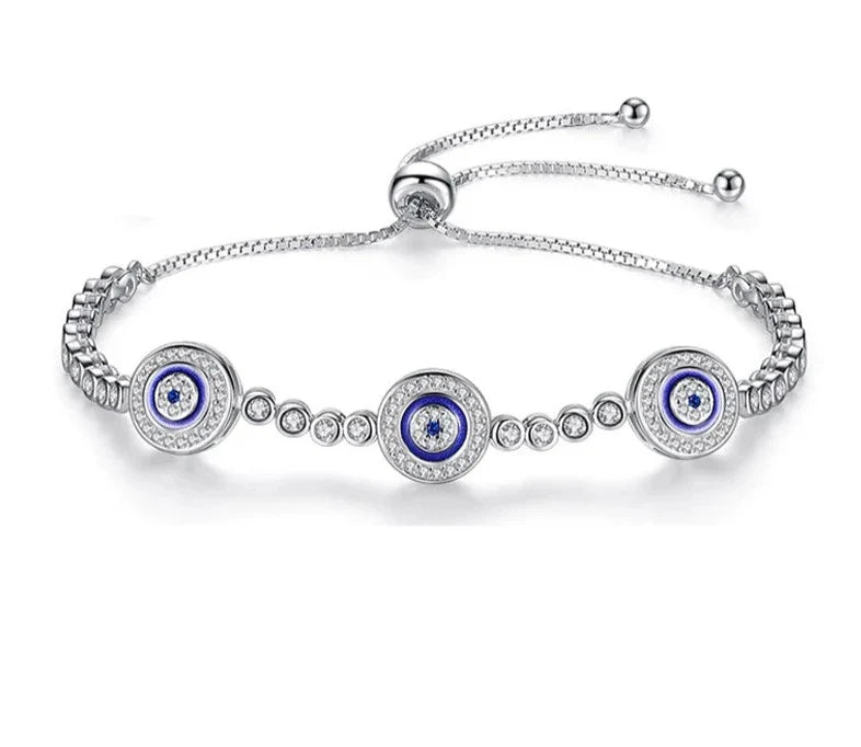 Evil Eye Crystal Bracelet- Rose Gold 925 Silver